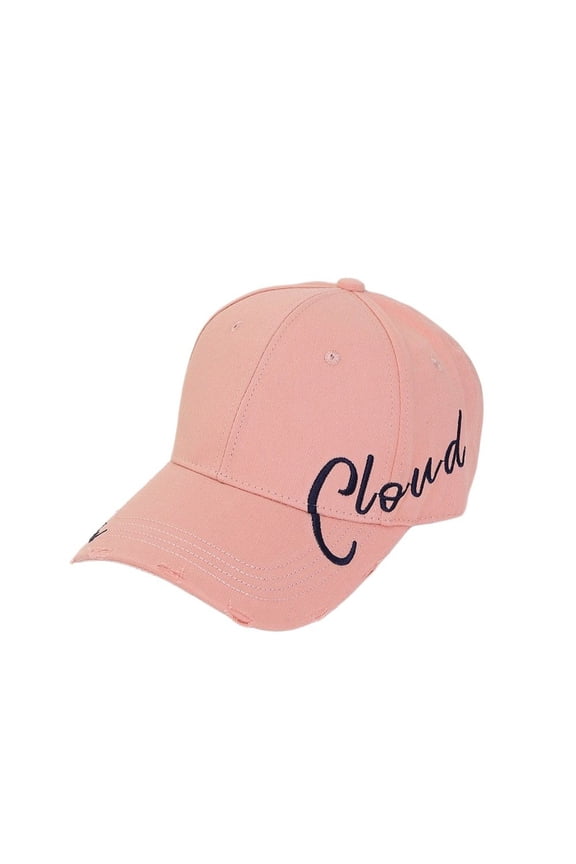 Unisex Fashion Embroidered Baseball Cap Sporty Sun Hat Outdoor Lightweight Fast Drying Adjustable Pink