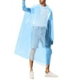 thumbnail image 1 of AWZXDE Unisex Long-Sleeve Hooded Trench Poncho - Oversized Rain Cape with Side Pockets, Unisex Windproof Outdoor Hooded Coat for All Seasons Blue,One Size, 1 of 7