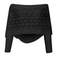 thumbnail image 1 of AWZXDE Unisex Long Sleeve Knit Poncho Shawl with Openwork Pattern, Thick Warm Cardigan Scarf for Men and Women, Oversized Wrap for Fall and Winter Outdoor Black, 1 of 9