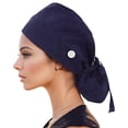 thumbnail image 1 of AWZXDE Unisex Print Polyester Bouffant Scrub Hat for Health care Kitchen Disposable Style Navy, 1 of 4