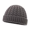 thumbnail image 1 of AWZXDE Unisex Solid Color Casual Warm Retro Braided Knit Hat Cap for Outdoor Fashion Hat Cozy Winter Hats for Women and Men Grey,One Size, 1 of 3