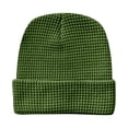 thumbnail image 1 of AWZXDE Unisex Solid Color Jacquard Knit Beanie Hats For Men And Women Winter Warm Slouchy Wool Cap Green, 1 of 3