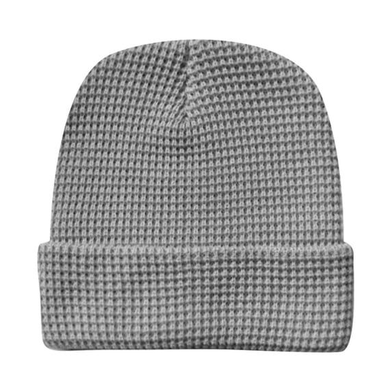 AWZXDE Unisex Solid Color Jacquard Knit Beanie Hats For Men And Women Winter Warm Slouchy Wool Cap Grey