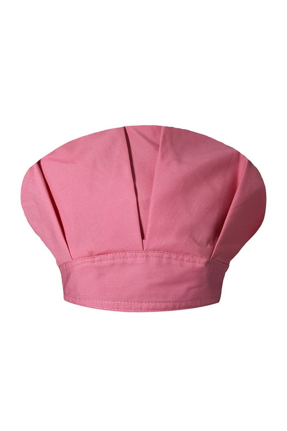 Unisex Solid Color Nurse Cap Kitchen Chef Hat Oil Splash Proof Dust Proof Simple Design Custom Hats for Catering and Food Service Pink,One Size