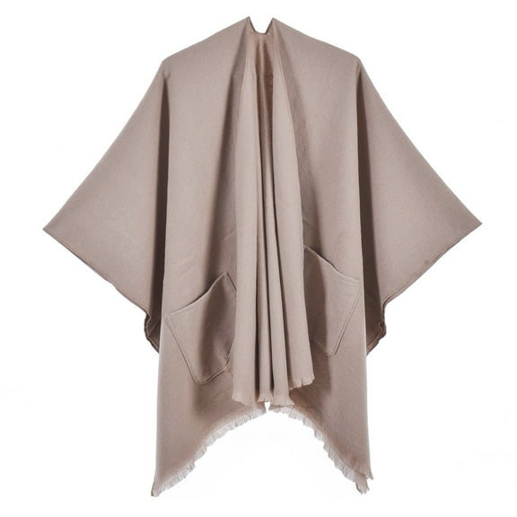 AWZXDE Unisex Solid Color Oversized Batwing Style Shawl Wrap - Unique Loose Fit Cloak for Men & Women,Casual Layering & Fashion Statements Coffee,One Size