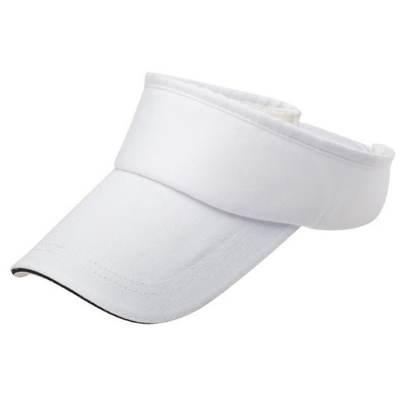 AWZXDE Unisex Solid Color Sports Sun Visor Adjustable Breathable Running Hat for Men Women Summer Outdoor Workout White