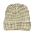 thumbnail image 1 of AWZXDE Unisex Solid Color Waffle Knit Beanie Fashion Winter Hat Textured Pattern Knitted Slouchy Hat Comfortable Warm Cap for Outdoor and Casual Wear Beige,One Size, 1 of 3