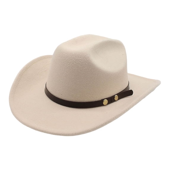 AWZXDE Unisex Solid Color Wide Brim Fedora Hat Autumn Winter Flat Brim Wool Felt Dress Top Hat for Fashion Casual Caps Outdoor and Party Beige,One Size
