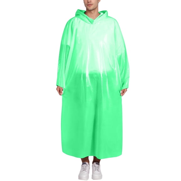 AWZXDE Disposable Portable Thickened Loose Rain Poncho for Men and Women, Multifunctional Casual Wear for Rainy Days Green,One Size