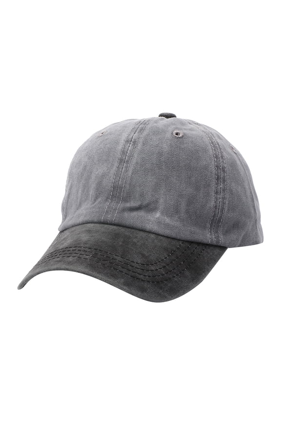 Unisex Two-Tone Color Block Baseball Cap Retro Style Adjustable Sun Hat Casual Wear Grey