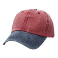 thumbnail image 1 of AWZXDE Unisex Two-Tone Color Block Baseball Cap Retro Style Adjustable Sun Hat Casual Wear, 1 of 2