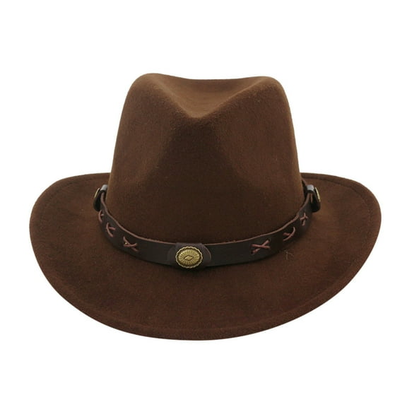 AWZXDE Unisex Western Cowboy Wide Brim Sun Hat for Men Women Outdoor Coffee