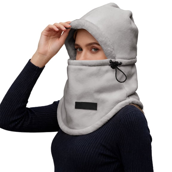 AWZXDE Unisex Winter Thermal Ear Neck Cover Winter Hats Cold Weather Windproof Reversible Cap For Outdoor Sports Grey