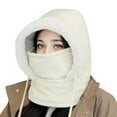 thumbnail image 1 of AWZXDE Unisex Winter Thermal Earflap Hat with Detachable Neck Warmer Windproof Warm Lined Cold Weather Face Hats for Women and Men for Outdoor Activities Cycling Skiing Hiking White,One Size, 1 of 6