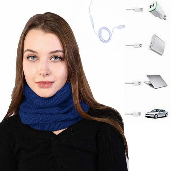 AWZXDE Versatile Thermal Knit Hat With Enhanced Heating Ear Warmer And Neck Gaiter For Outdoor Winter Activities Seasonal Cold Weather Gear Navy