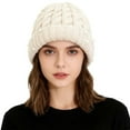 thumbnail image 1 of AWZXDE Versatile Winter Knit Hat with Bead Dome for Warmth and Solid Color Style, 1 of 4