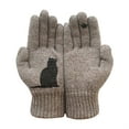 thumbnail image 1 of AWZXDE Warm Gloves for Autumn and Winter Featuring Cat Print Ideal for Outdoor Activities and Daily Wear Brown,One Size, 1 of 3
