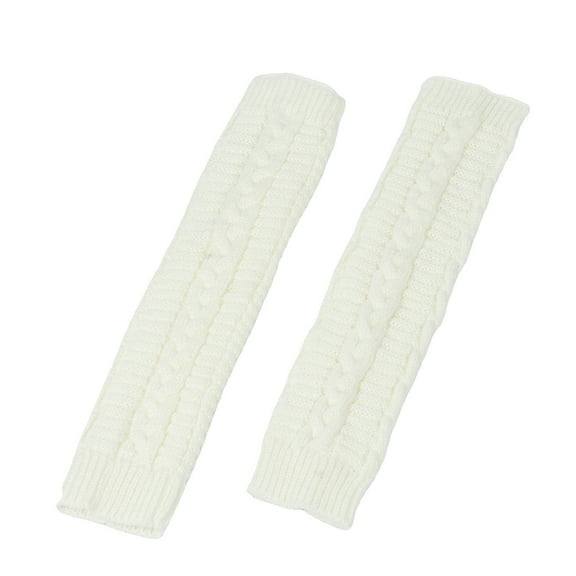 AWZXDE Warm Woolen Gloves Extended Fingerless Sleeves Long Sleeve Sleeve for Comfort and White,One Size
