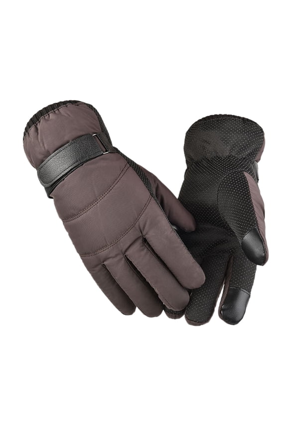 Weather Gloves for Driving Touchscreen Warm Knit Thermal Gloves for Men and Women in Winter Cold Conditions Elastic Texting Mittens Brown,One Size