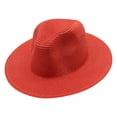 thumbnail image 1 of AWZXDE Wide Brim Hat For Summer Beach Trip Beach Hat Ivory And Brown Foldable Straw Design For Men And Women Red, 1 of 6