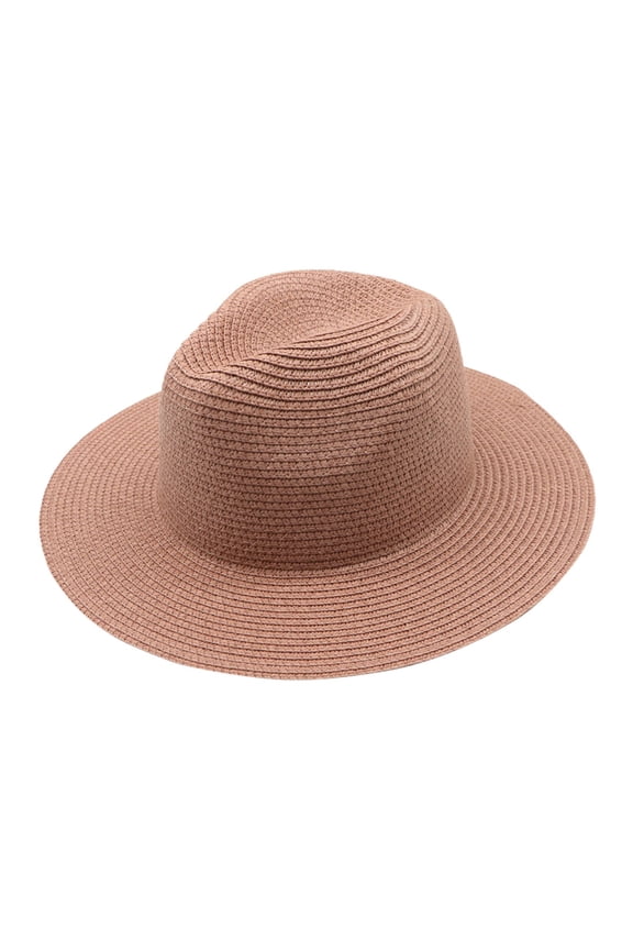 Wide Brim Hat For Summer Beach Trip Beach Hat Ivory And Brown Foldable Straw Design For Men And Women Rose Gold