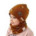 thumbnail image 1 of AWZXDE Winter Hats For Kids Double Layer Hat And Neck Warmer Windproof Thermal Ear Scarf Combo For Boys Girls Brown, 1 of 6