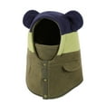 thumbnail image 1 of AWZXDE Winter Hats For Kids With Scarf And Face Integrated Warm Knitted For Boys Girls Windproof Thickened Ear Green, 1 of 2