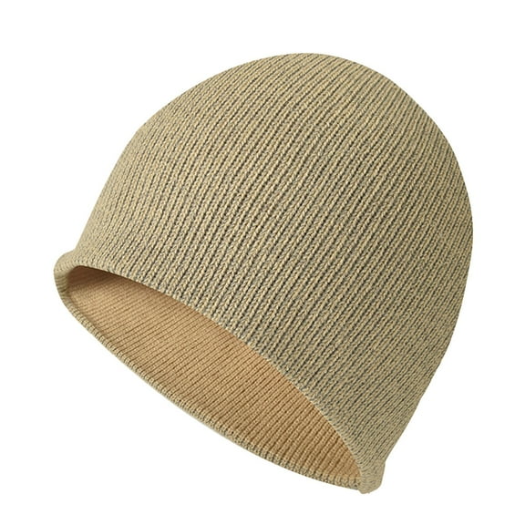 AWZXDE Winter Hats For Men And Women Light Reflective Knit Beanie Night Visibility Outdoor Sports Windproof Warm Cap Khaki