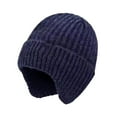 thumbnail image 1 of AWZXDE Winter Hats Thermal Ear Cover With Foldable Brim Thick Knitted Beanie For Extreme Cold Weather Outdoor Activities Navy, 1 of 7