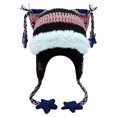 thumbnail image 1 of AWZXDE Winter Hats Unisex Knitted Beanie With Star Stripes And Cat Ear Braids Simple For Halloween And Daily Wear Pink, 1 of 2