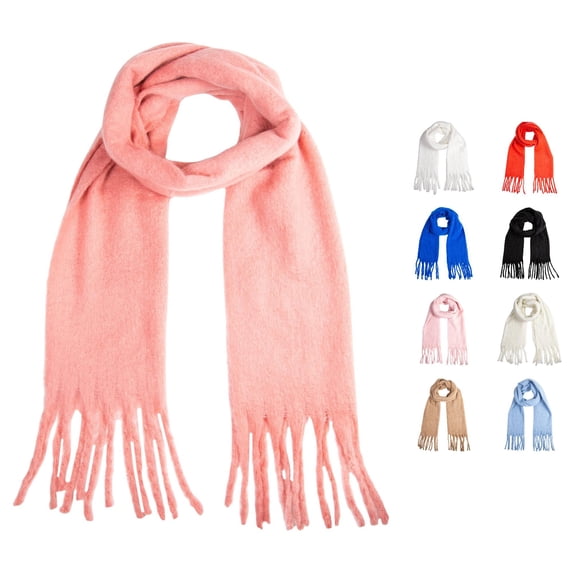 AWZXDE Winter Scarf Fashionable Outdoor Warm Neckerchief Knit Unisex Accessory for Cold Weather Pink