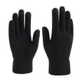 thumbnail image 1 of AWZXDE Winter Solid Knitted Gloves Thermal Brushed Lined Cozy Full Finger Gloves, Cold Weather Hand Comfort Black, 1 of 4
