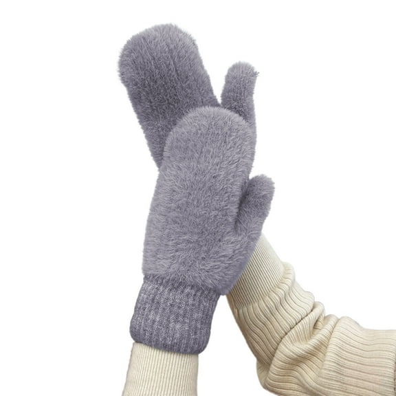 AWZXDE Winter Striped Lined Thermal Mittens for Extreme Cold Weather Outdoor Activities for Cycling and Skiing Insulated and Warm Design Grey,One Size