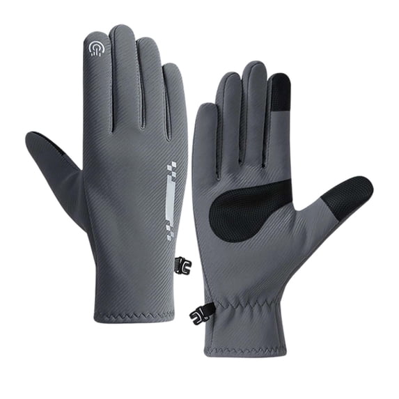 AWZXDE Winter Thermal Touchscreen Gloves Brushed Lined Windproof Waterproof Warm Gloves For Cycling Skiing Hiking Outdoor Grey