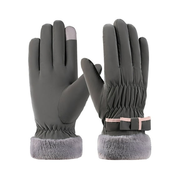 AWZXDE Winter Thickened Warm Gloves Women's Fashion Sports Gloves Durable and Stylish Handwear for Cold Weather Activities Grey,One Size