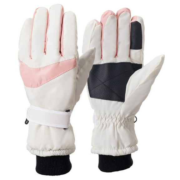 AWZXDE Winter Unisex Outdoor Gloves Ski Soft Pile Windproof Enhanced Grip Gloves For Men And Women Riding Gloves Pink