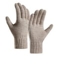 thumbnail image 1 of AWZXDE Winter Women Warm Screen Knit Gloves Soft Full Finger Elastic Comfortable Mittens for Cold Weather A,One Size, 1 of 7