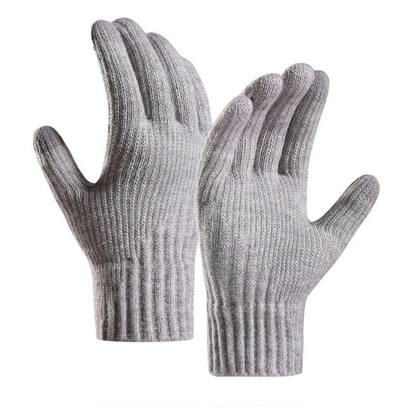 AWZXDE Winter Women Warm Screen Knit Gloves Soft Full Finger Elastic Comfortable Mittens for Cold Weather Purple,One Size