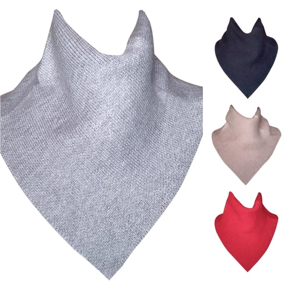 AWZXDE Women Autumn Winter Warm Triangle Neck Scarf Set For Girls Daily Wear Fashion Accessory Shawl Wrap Light Gray