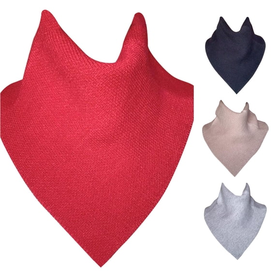 AWZXDE Women Autumn Winter Warm Triangle Neck Scarf Set For Girls Daily Wear Fashion Accessory Shawl Wrap Red