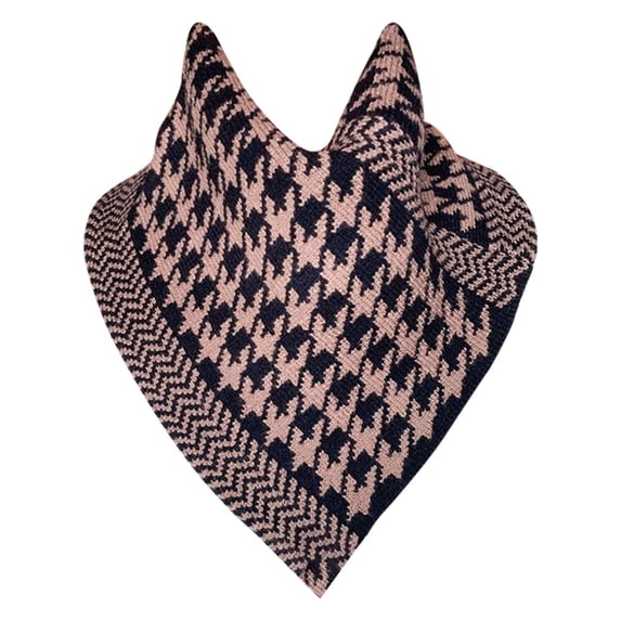 AWZXDE Women Autumn Winter Warm Triangle Neck Wrap Scarf Set Soft Knit Shawl Fashionable Accessory For Casual Daily Wear Outdoor Coffee