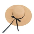 thumbnail image 1 of AWZXDE Women Big Brim Floppy Straw Beach Hat with Bowknot Packable Sun Hat Summer Khaki, 1 of 4
