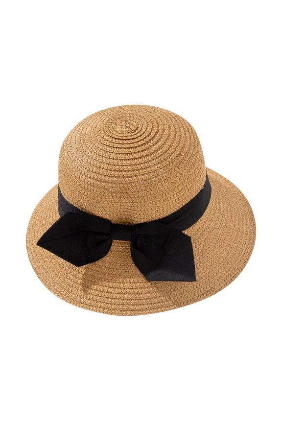 Women Bow Sun Visor Hat Packable Outdoor Travel Summer Hat Sun Hats for Women Kids Style Coffee