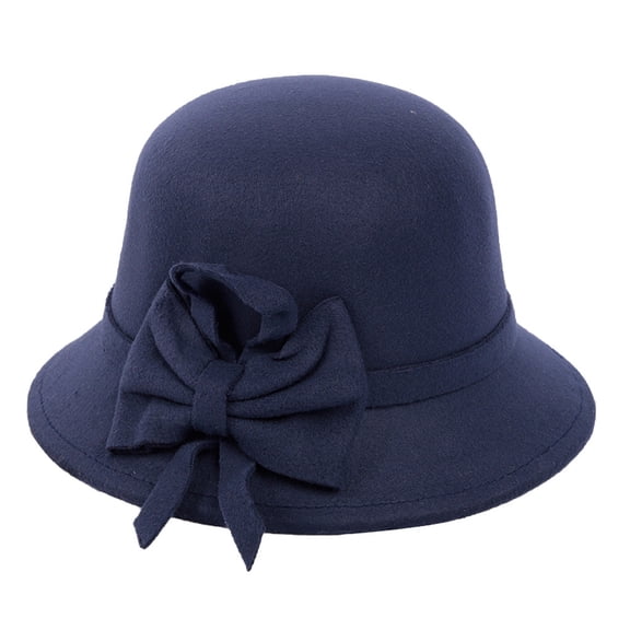 AWZXDE Women Dome Winter British Top Hat Casual Beret Fashion Autumn Hat With Bow Design For Elegant And Daily Wear Navy