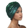 thumbnail image 1 of AWZXDE Women Embroidered Turban Wrap Cap With Rhinestone Detail Casual Head Covering For Daily Use Green, 1 of 2