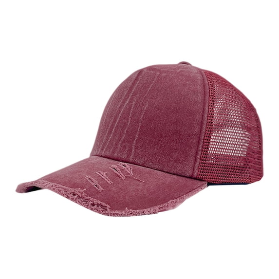 AWZXDE Women Fashion Denim Baseball Cap Versatile Shading Womens Sun Hat Red