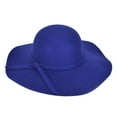 thumbnail image 1 of AWZXDE Women French Beret Style Classic Solid Color Wide Brim Floppy Sun Hat Elegant Dressy Fedora Blue, 1 of 1