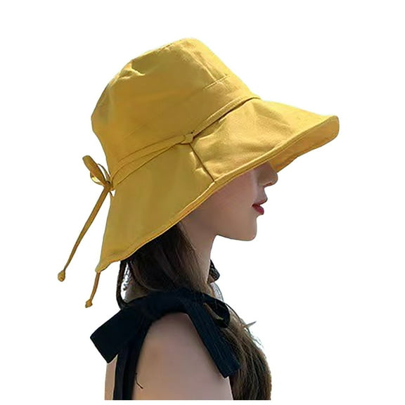 AWZXDE Women Large Size Casual Fashion Sun Hat Light Proof Heat Insulating Breathable Sun Hat Yellow