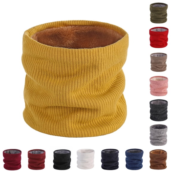 AWZXDE Women Men Winter Warm Neck Warmer Thicken Soft Wrap Scarf Yellow