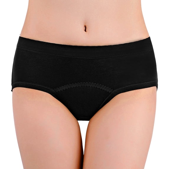AWZXDE Women Menstrual Cycle Panties Side Leakproof Lengthened Triangle Comfortable Solid Color Sanitary Underwear Womens Underwear Black